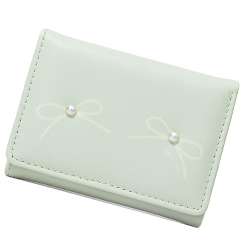 Elegante Mädchen Brieftasche Mit Schleifen Und Kunstperlen Kompakte Kurzmünze PU Leder Brieftaschen Für Den Täglichen Gebrauch PU Leder Brieftasche von Zuoeay