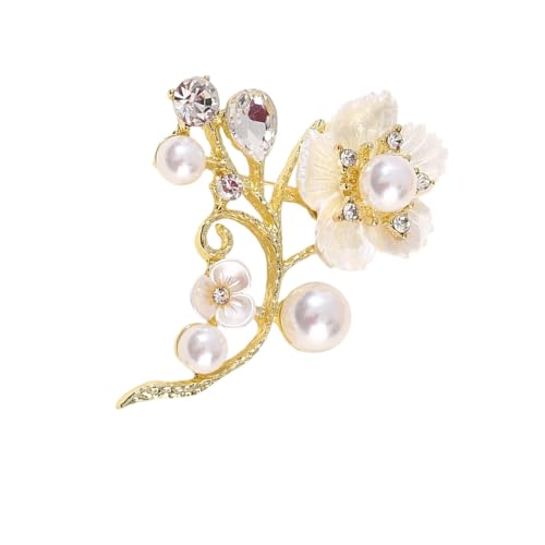Eleganter Strassblumenbrosche Stecknadel Sicherer Verschluss Leichter Komfort Für Abendkleid Formelle Anlässe Schmuck Zirkonia Brosche von Zuoeay
