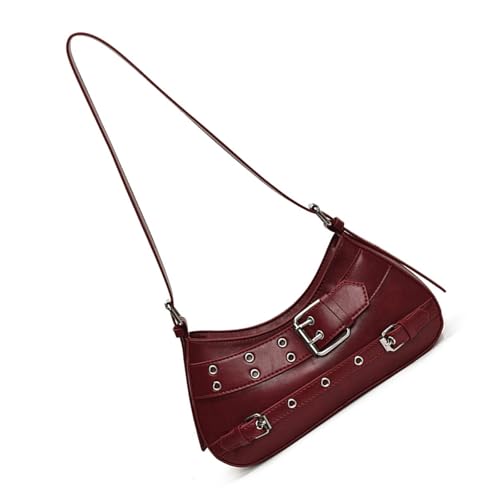 Frauen Bag Winter Schulter Mit Schnalle Top PU Leder Achselhöhle Kupplungen Geldbeutel Trendy Achselmaterial Frauen Achselhaut Winter Handtasche Schnalle Schulter Retro Unterarm von Zuoeay