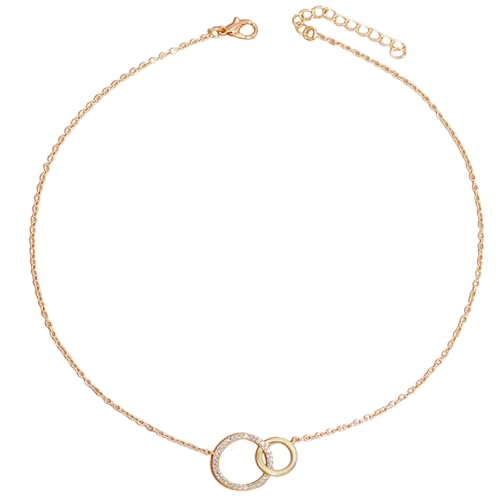 Frauen Mode Halskette Robuster Messing Dünne Kette Zauberer Doppel Hoop Anhänger Juwely Für Trendige Damen Tägliche Verwendung Modeschmuck Frauen Mode Halskette Robuster Messing Dünne Kette Zauberer Doppel Hoop Anhänger Juwely Für Trendige Damen Tägliche Verwendung Modeschmuck von Zuoeay