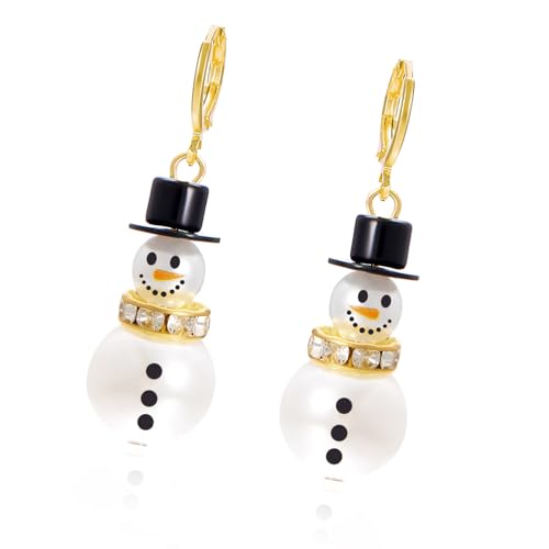 Frauenfeiertagsreihe Ohrringe Mit Schneemann Und Schneeflocken Charmanhänger Ohrringen Mit Stilvollen Kristallen Verwenden Kristalle Piercing Schmuck von Zuoeay