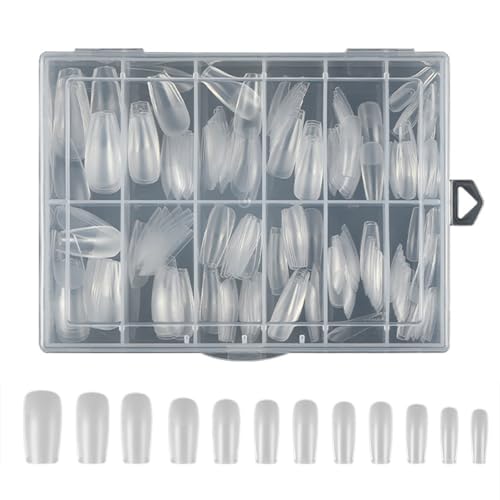 Gefälschte Nägel Künstlicher Acrylmatte Voll Cover Tipps 240pcs Falsche Maniküre Kits Für Frauen Mädchen Künstlicher Acrylnagel von Zuoeay