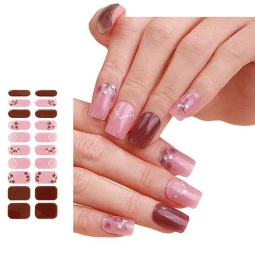 Gele Nails Aufkleber Polnische Streifen Maniküre Nagelschlappen Halbwurst Nagelstreifen Für Frau Mädchen Halbkurrisch von Zuoeay