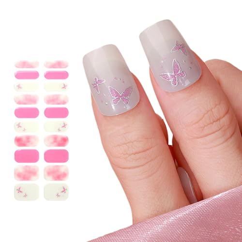 Gele Nails Aufkleber Polnische Streifen Maniküre Nagelschlappen Halbwurst Nagelstreifen Für Frau Mädchen Halbkurrisch von Zuoeay