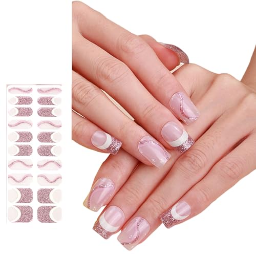 Gele Nails Aufkleber Polnische Streifen Maniküre Nagelschlappen Halbwurst Nagelstreifen Für Frau Mädchen Halbkurrisch von Zuoeay