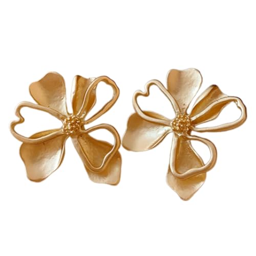 Geometrische Blumenohrringe Gold Styles Drop Bequeme Kleidung Für Trendige Modeliebhaber Täglich Benutzen Mode Für Frauen von Zuoeay