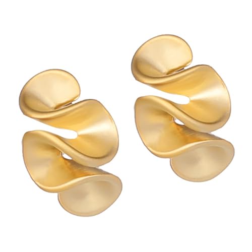 Geometrische Rüschenohrringe Kupferstruktur Ohrschmuck Für Frauen Und Besondere Anlässe Tragen Rüschenohrringe von Zuoeay