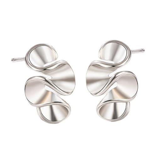 Geometrische Rüschenohrringe Kupferstruktur Ohrschmuck Für Frauen Und Besondere Anlässe Tragen Rüschenohrringe von Zuoeay