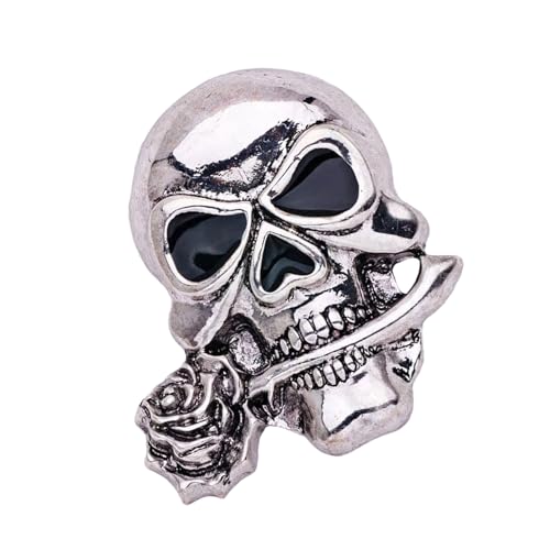 Gothic Skull Rose Brosche Für Männer Legierungsanstecknadel Mit Sicherem Verschluss Für Anzüge Jackets & Rock Enthusiasten Rose Skull Brosche von Zuoeay