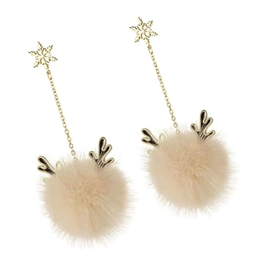 Haarballohrringe Weihnachten Dangle Snowflake Muster Legierung Und Plüschtextur Für Jeden Anlass Urlaub Ohrringe Für Frauen Geeignet von Zuoeay
