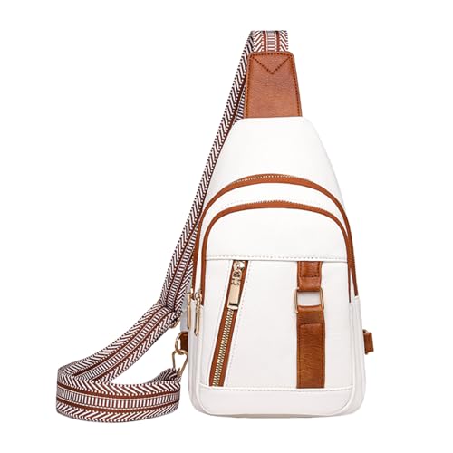 Kleine Brusttasche Rucksack PU Leder Crossbody Casual Schulter Reise Daypacks Für Unisex Frauen Männer Brust Teenager Schulter PU Leder Crossbody von Zuoeay