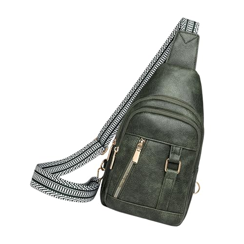 Kleine Brusttasche Rucksack PU Leder Crossbody Casual Schulter Reise Daypacks Für Unisex Frauen Männer Brust Teenager Schulter PU Leder Crossbody von Zuoeay