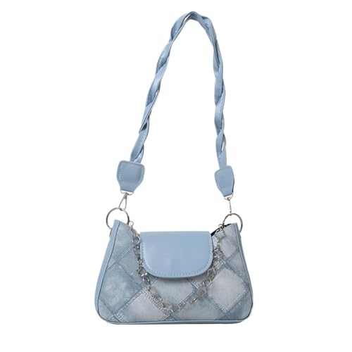 Koreanische Stile Einfache Kette Top Quadratische Handtasche Für Modische Frauen Geflochtene Gurt Umhängetasche PU Leder Geldbeutel Koreanische Mode Umhängetasche von Zuoeay