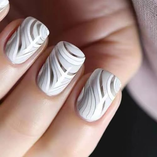 Kurze Quadratische Nägel Tipps Gefälschte Klebsträger Auf Stick Press Künstlich Falsch Für Frauen Mädchen Design Falscher Nagel von Zuoeay