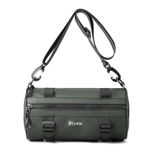 Männlicher Umhängetasche Mann Crossbody Nylon Runde Zylindrische Rucksack Brust Trendy Messengers Für Alltägliche Mann Brust Runde Zylindrische Fashion Schulter Crossbody von Zuoeay