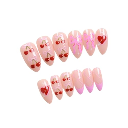 Mandelnägel Tipps Gefälschte Klebsträger Auf Stick Press Künstliches Falsch Für Frauen Und Mädchen Valentine Press Auf Nagel von Zuoeay