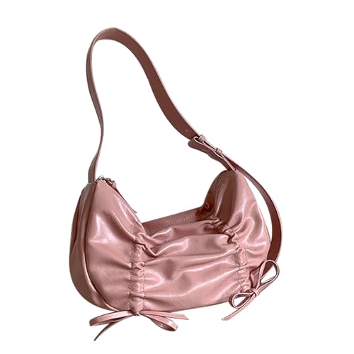 Mode Süße Bowknot Unterarm Tasche PU Leder Falten Umhängetasche Für Frauen Festkörperpeppit von Zuoeay