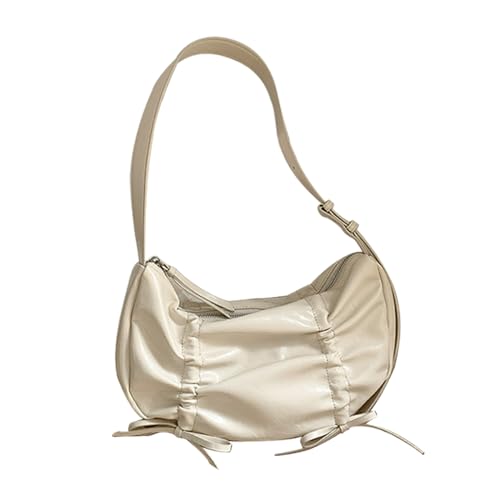 Mode Süße Bowknot Unterarm Tasche PU Leder Falten Umhängetasche Für Frauen Festkörperpeppit von Zuoeay