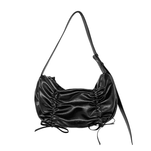 Mode Süße Bowknot Unterarm Tasche PU Leder Falten Umhängetasche Für Frauen Festkörperpeppit von Zuoeay