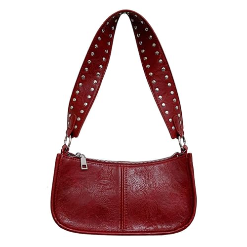 Modische 90er Jahre Stile Frauen Nieten Besorgt Crossbody Bag PU Leder Kleine Schultertasche Handtasche Mit Abnehmbarem Riemen Frauen Geldbeutel von Zuoeay