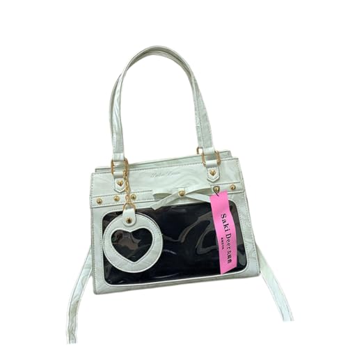 PU Leder Itabag Bögen Crossbody Bag Schülerschule Japanische Stil Schulter Uniform Handtasche Für Stecknadel Ausstellung Großer Kapazität Itabag Clear Pin Display Handtasche Schulter Crossbody von Zuoeay