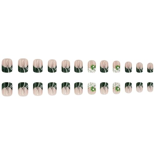 Quadratische Gefälschte Nägel Patrick's Day Press Auf Künstliche Falsche Klebstoffe Designs Französische Tipps Acrylklinik Nagel Für Frauen Klar von Zuoeay