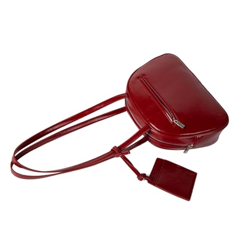 Raffinierte Farbige Glänzende PU Leder Sättel Handtasche Für Lässige Und Einkaufen Kleine Umhängetasche Unterarm Geldbörse PU Leder Achselstasche von Zuoeay