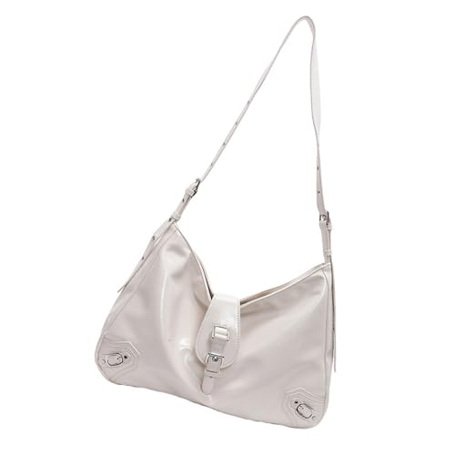 Raffinierte Umhängetasche Mit Einzigartigem Punk Schnallen Für Moderne Frauen Vintage PU Leder Großer Crossbody Handtasche Punk Styles Satchel von Zuoeay
