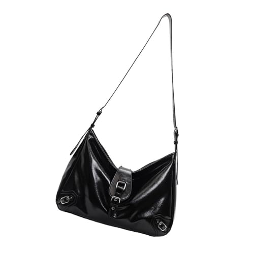Raffinierte Umhängetasche Mit Einzigartigem Punk Schnallen Für Moderne Frauen Vintage PU Leder Großer Crossbody Handtasche Punk Styles Satchel von Zuoeay