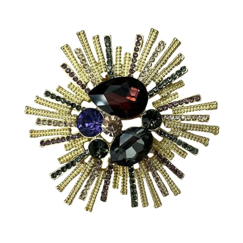 Retro Moderne Kristall Brosche Für Frauen Luxus Strasssteine ​​Baroques Design Multi Purpose Leichtgewicht von Zuoeay