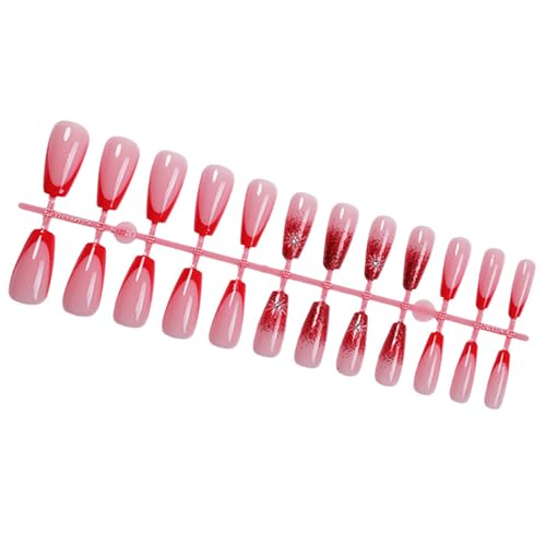 Square Press Auf Nägeln Gefälschte Pailletten Kleber Künstlicher Acryl 24PCS Stick Für Frauen Mädchen Design Falsch Nagel von Zuoeay