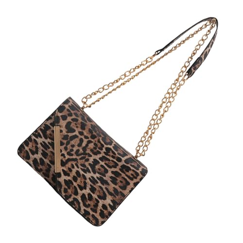 Trendy Leoparden Druckhandtasche Mit Ketten Schulterstrao PU Leder Crossbody Taschen Für Partys Und Lässige Outings Crossbody Tasche Für Frauen von Zuoeay