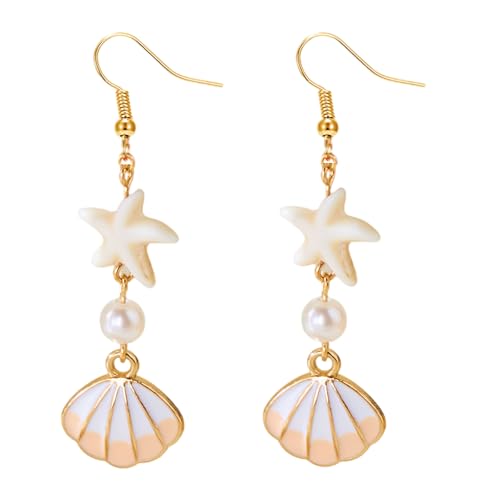 Trendy Oceanics Inspirieren Ohrringe Muscheln Designs Drop Ohrhaken Accessoire Für Empfindliche Haut Lässig Für Party Wear Legierte Ohrringe Geschenke von Zuoeay