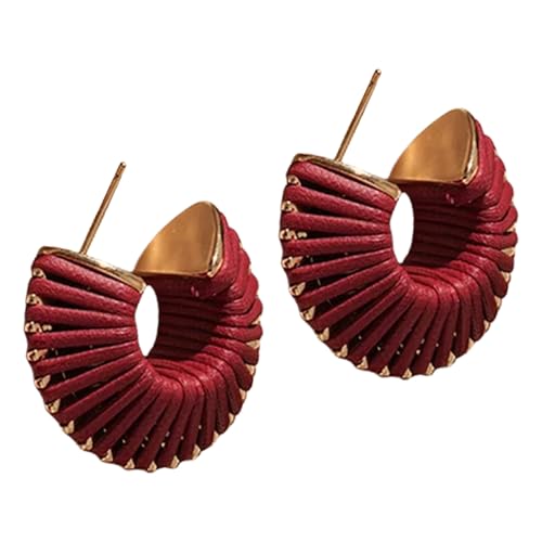 Trendy Styles Leder Hoop Ohrringe Für Frauen Hohl Lederwebelstee Mode Party Schmuck Lässig Und Formell von Zuoeay