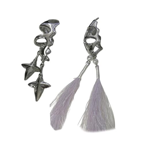 Trendy Tassels Clip Ohrringe Stylish Ohr Accessoires Legierung Textur Manschette Geeignet Für Alltägliche Und Besondere Event Party Schmuckstücke von Zuoeay
