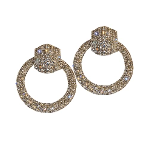 Übertriebene Kristalle Besetzt Runde Ohrringe Designs Frauenmodeschmuck Für Partys Und Bankette Frauen Bankettschmuck von Zuoeay