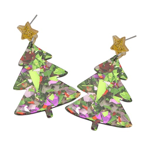 Urlaub Acryl Quasten Drop Ohrringe Weihnachten Themenmuster Stylish Studs Einzigartige Weihnachten Für Party Modeaccessoires von Zuoeay