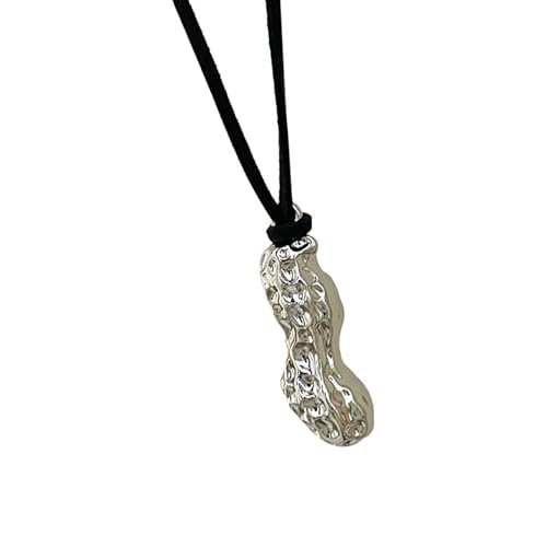 Zarte Erdnuss Anhänger Halskette Mit Schwarzem Seil Multifirtional Sweater Kette Langes Seil Halskette Legierung Textur Für Tägliche Viel Glück Juwely von Zuoeay