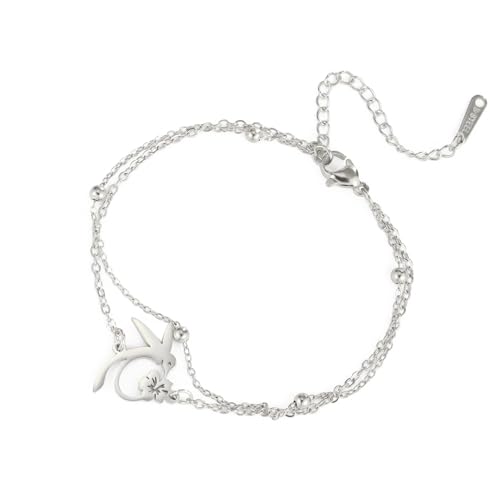 Zögern Hummiingbird Anhänger Armband Einstellbare Länge Handchain Styles Wristchain Handgefertigt Feminin Accessoire Gold Plated Armreifen von Zuoeay