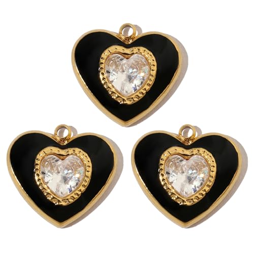 Zuoeay 3pcs Praktischer Edelstahlschmuck Charme Mit Französischen Kristallen Katzen Pfoten Und Liebe Herz Halskette Anhänger Tragen Modezubehör Für Frauen von Zuoeay