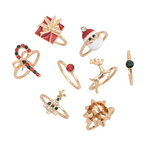 Zuoeay 8pcs Elegante Rentierringe Pack Accessoire Weihnachtsrinentiere Fun Kostüm Schmuck Für Weihnachtsversammlungen Leichtmetallöl Tropfen Handelt von Zuoeay
