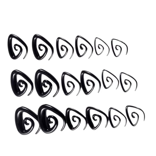 Zuoeay 9 Paare Einzigartige Schwarze Helikale Ohrohrschstene Multifunktionaler Acryl Accessoire Acryl Texturohrschmuck Für Alle Modernen Ohrhörer von Zuoeay