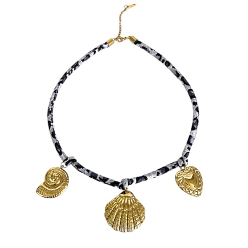 Zuoeay Allergiefestes Halskette Mit Goldenen Und Leopardendruckkabel Stilvolle Nackenkette Für Verschiedene Gelegenheiten Gold Plated Heart Pendant von Zuoeay