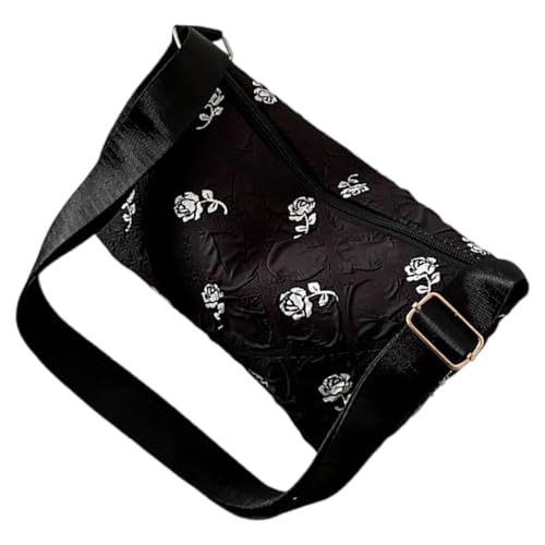 Zuoeay Blumendruck Baumwolltasche Große Kapazität Schulter Crossbody Geldbörse Für Frauen Stilvoll von Zuoeay