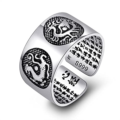 Zuoeay Buddhistisches Herz Sutra Sanskrit Silber Vintage Altmodische Persönlichkeitstemperament Männliche Weibliche Verstellbare Buddhistische von Zuoeay