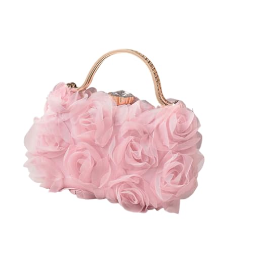 Zuoeay Damen Rose Blumenabend Mit Kette Für Braut Und Abendkleider Strassstichsteine ​​Top Clutches Geldbeutel Handtasche Hochzeit Handtasche von Zuoeay