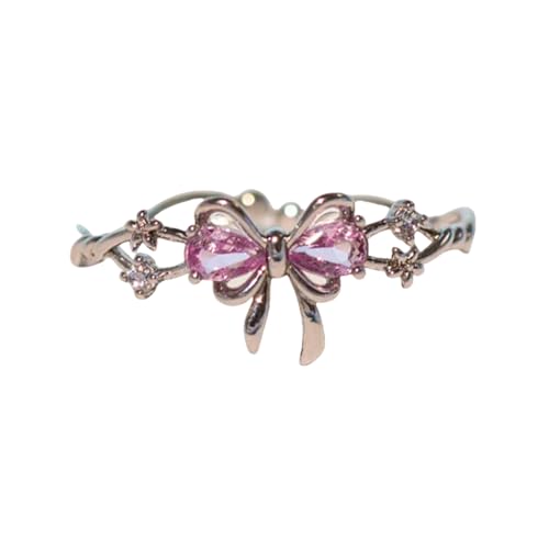Zuoeay Delicate Bowknotringe Verstellbare Moderinge Legierungstextur Geeignet Für Freizeitkleidung Dating Und Besondere Anlässe Freundschafts Bowknotschmuck von Zuoeay