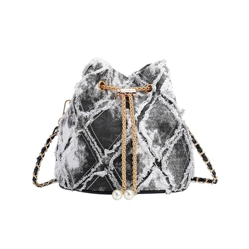 Zuoeay Eimer Taschen Frauen Crossbody Geldbörsen Mit Kordelladies Hobos Bag Denims Clutches Geldbeutel Handtaschen Satchel Schulter Denims Eimer Gesteppte Drawess Jean Geldbörsen Für Frauen von Zuoeay