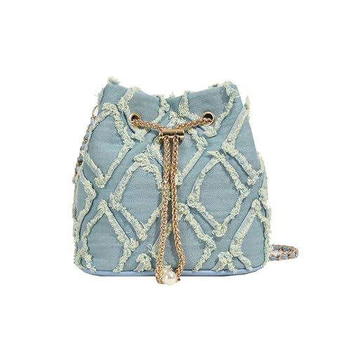 Zuoeay Eimer Taschen Frauen Crossbody Geldbörsen Mit Kordelladies Hobos Bag Denims Clutches Geldbeutel Handtaschen Satchel Schulter Denims Eimer Gesteppte Drawess Jean Geldbörsen Für Frauen von Zuoeay