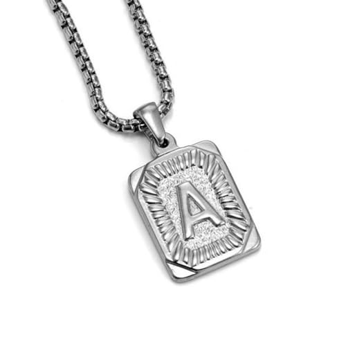 Zuoeay Einzigartige Quadratkartenbuchstaben Halskette Punkschmuck Edelstahlkette Halskette Geeignet Für Tägliche Verschleiß Und Partys Trendy Accessoires von Zuoeay